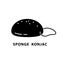 Cutout silhouette Beauty sponge konjac with thread icon. Black outline illustration of eco natural tools. Flat isolated vector