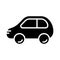 Cutout silhouette Cartoon car icon. Outline logo of passenger transport. Black simple illustration of auto travel, moving, way,