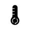 Cutout silhouette Climate control icon. Outline logo of temperature. Black simple illustration of mercury thermometer with