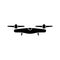 Cutout silhouette Drone icon. Outline logo of robotic quadcopter. Black illustration of smart computer for delivery, security