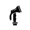 Cutout silhouette of Garden hose nozzle. Outline icon of plastic cap for irrigation. Black simple illustration of device for