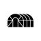 Cutout silhouette of Greenhouse hemisphere. Outline icon of frame glasshouse for gardening, agriculture. Black simple illustration