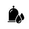 Cutout silhouette Hijama icon. Outline logo of wet cupping. Vacuum jar with blood drops. Black simple illustration of medical