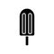 Cutout silhouette Ice lolly icon. Outline logo of ice cream on stick. Black simple illustration of summer dessert popsicle or