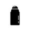 Cutout silhouette icon of Roller deodorant. Outline logo of roll on bottle. Black simple illustration of body care, personal