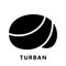 Cutout silhouette Indian turban icon. Symbol of sultan. Outline logo of religious rules. Black simple illustration of men`s