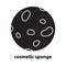 Cutout silhouette porous beauty sponge icon. Outline logo of natural hygiene product. Black simple illustration. Flat isolated