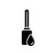 Cutout silhouette Portable water sterilizer icon. Outline logo of ultraviolet disinfectant device with drop. Black illustration of