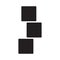 Cutout silhouette pyramid of three cubes. Outline icon of sugar, tetris, children game blocks, development and growth up. Black