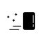 Cutout silhouette of rectangular wash sponge, soap or card. Outline icon of cleanness. Black illustration for cleaning, washing,