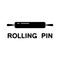 Cutout silhouette Rolling pin icon. Outline logo of kitchenware. Black simple illustration of device for rolling dough. Flat