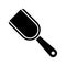 Cutout silhouette Scoop with handle icon. Outline logo of ladle. Black simple illustration of measuring spoon for flour, dry