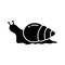 Cutout silhouette Snail icon. Outline logo of Achatina. Black illustration of big mollusk, agricultural pest. Flat isolated vector