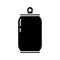Cutout silhouette Soda can icon. Outline logo of metal container with opener. Black simple illustration of aluminum bottle for