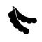 Cutout silhouette Tamarind. Outline icon of two curved bean pod. Black simple illustration for gardening, agriculture. Flat