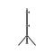 Cutout silhouette Tripod icon. Outline logo of professional equipment for shooting. Black simple illustration of stand for light,