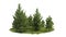 Cutout trees. Garden design isolated on white background. Decorative shrub for landscaping. Clipping mask available for