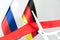 Cuts ribbon project russia germany flag