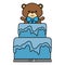 cutte little bear teddy with bowtie in cake