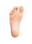 Cutted out Right Foot. Isolated Human Sole on White Background