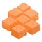 Cutted piece of papaya icon, isometric style