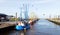 Cutter harbour with shrimp boats in Dorum near Cuxhaven, Germany