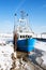 Cutter harbour in Wremen near Cuxhaven in winter, Germany