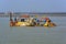 Cutter suction dredger at work