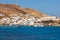 Cutters and boats moored in Karavostasi marina, Folegandros Island, Greece