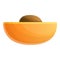 Cuttet part apricot icon, cartoon style