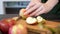 Cutting Apples for Traditional Homemade Apple Cake