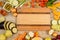 Cutting board in food vegetable frame