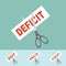 Cutting concept - Cutting the deficit,price,cost,debt