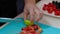 Cutting lime for a serving fish Cooking in Kitchen