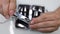 Cutting nails with nail clippers. Men\\\'s manicure at home