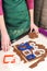 Cutting out dough for shaped gingerbread