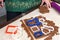 Cutting out dough for shaped gingerbread