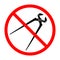 Cutting pliers ban sign. Cutting pliers is forbidden. Prohibited sign of pliers