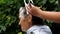 Cutting senior woman hair at home while quarantine