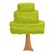 Cutting tree icon cartoon vector. Garden hedge