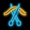 cutting umbilical cord neon glow icon illustration