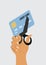 Cutting up credit card with scissors