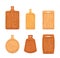 Cutting Wood Boards Set Of Durable And Sturdy Wooden Boards Designed For Cutting And Chopping, Vector Illustration