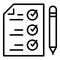 Cv checklist icon outline vector. List interview