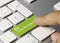 CV Computer vision - Inscription on Green Keyboard Key