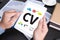 CV - Curriculum Vitae (Job interview concept with business CV r