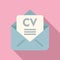 Cv mail receive icon flat vector. Career candidate