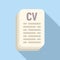 Cv papers icon flat vector. Looking seek new job