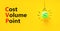 CVP cost volume profit symbol. Concept words CVP cost volume profit on yellow paper on a beautiful yellow background. Green light