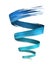 Cyan and blue 3D brush paint stroke swirl